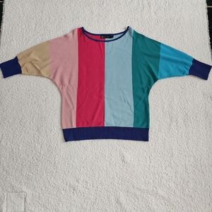 New York & Company Multicolor Long Sleeve Sweater Size Large Made Of Rayon/Nylon